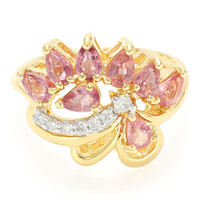 Nicht erhitzter Padparadscha-Saphir-Goldring (AMAYANI)
