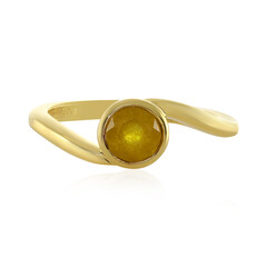 Gelber Madagaskar-Saphir-Silberring