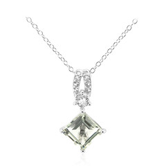 Grüner Amethyst-Silberhalskette