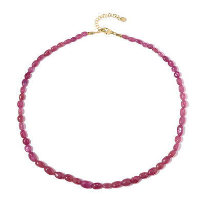 Pinkfarbener Madagaskar-Saphir-Silberhalskette