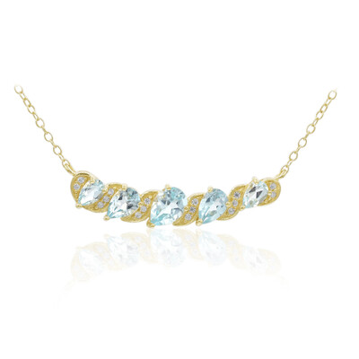 Himmelblauer Topas-Silbercollier
