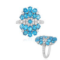 Neonblauer Apatit-Silberring