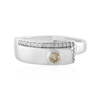 I4 Champagner-Diamant-Silberring