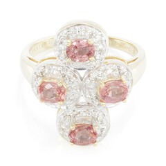 Nicht erhitzter Padparadscha-Saphir-Goldring (AMAYANI)