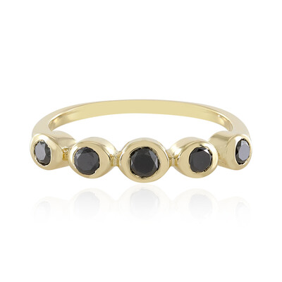 Schwarzer Diamant-Goldring