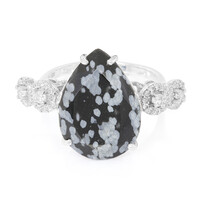 Schneeflocken-Obsidian-Silberring
