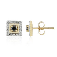 Schwarzer Diamant-Goldohrringe