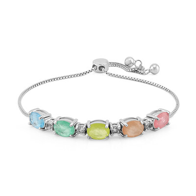 Pastell-Quarz-Silberarmband