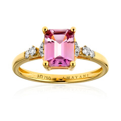 Pinkfarbener Diaspor-Goldring (AMAYANI)