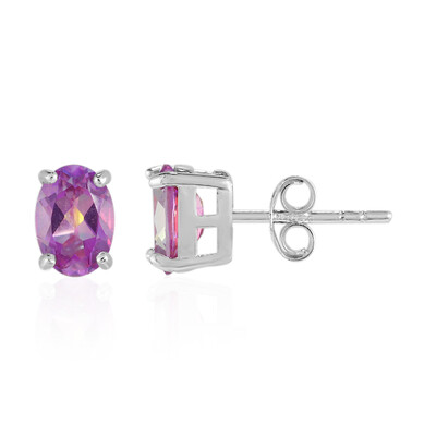 Fuchsia-Mystik-Topas-Silberohrringe