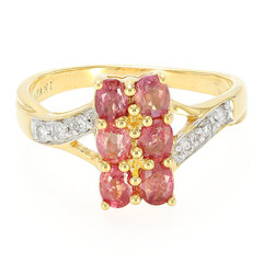 Nicht erhitzter Padparadscha-Saphir-Goldring (AMAYANI)