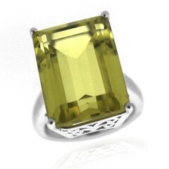 Ouro Verde-Quarz-Silberring