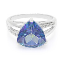Blauer Mystik-Topas-Silberring