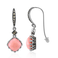 Pinkfarbener Opal-Silberohrringe (Annette classic)