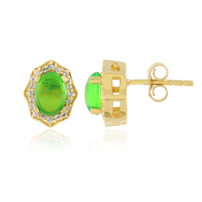 Äthiopischer Grüner Opal-Silberohrringe