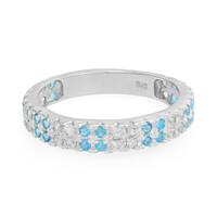 Neonblauer Apatit-Silberring