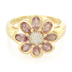 Nicht erhitzter Padparadscha-Saphir-Goldring (AMAYANI)