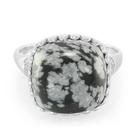 Schneeflocken-Obsidian-Silberring
