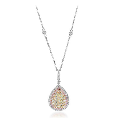 Gelber SI2 Diamant-Goldhalskette (CIRARI)