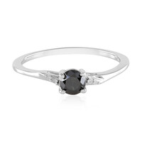 Schwarzer Diamant-Silberring