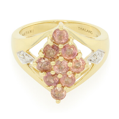 Nicht erhitzter Padparadscha-Saphir-Goldring (AMAYANI)