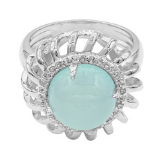 Aqua-Chalzedon-Silberring