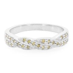 Fancy-Diamant-Silberring