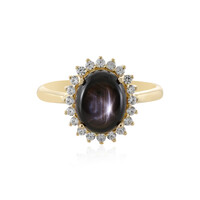 Schwarzer Stern-Saphir-Goldring