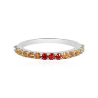 Oranger Saphir-Silberring