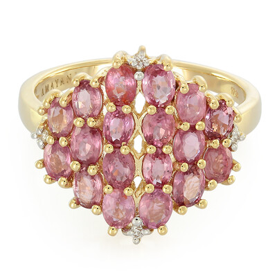 Nicht erhitzter Padparadscha-Saphir-Goldring (AMAYANI)