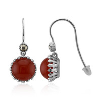 Roter Achat-Silberohrringe (Annette classic)