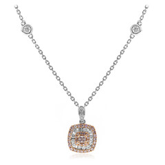 Pinkfarbener I1 Diamant-Goldhalskette (CIRARI)