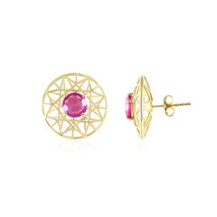 Pinkfarbener Madagaskar-Saphir-Goldohrringe (Ornaments by de Melo)