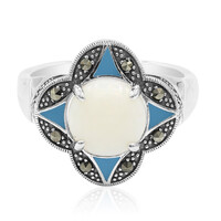Weißer Opal-Silberring