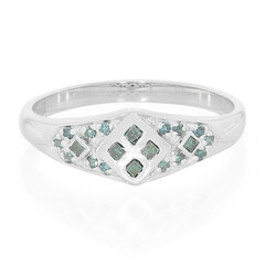 Fancy-Diamant-Silberring