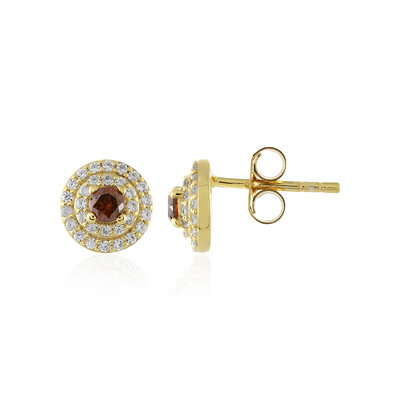 I3 Cognac-Diamant-Silberohrringe
