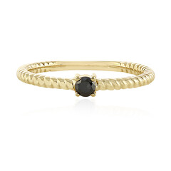 Schwarzer Diamant-Goldring