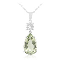 Grüner Amethyst-Silberhalskette