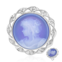 Blauer Band-Achat-Silberring