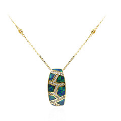 Lightning Ridge-Schwarzer Opal-Goldhalskette (CIRARI)