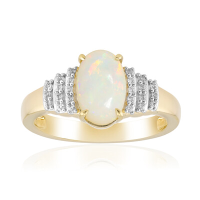 Brasilianischer Weißer Opal-Goldring