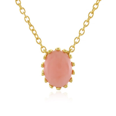 Pinkfarbener Opal-Silbercollier