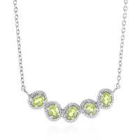 Mandschurischer Peridot-Silbercollier