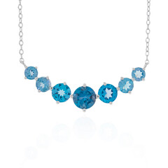 Londonblauer Topas-Silbercollier