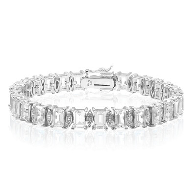 Weißer Topas-Silberarmband