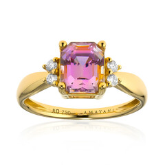 Pinkfarbener Diaspor-Goldring (AMAYANI)