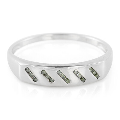 Smaragdgrüner Diamant-Silberring