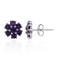 Sambia-Amethyst-Silberohrringe