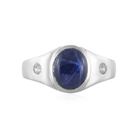 Blauer Stern-Saphir-Silberring