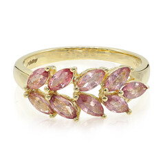 Nicht erhitzter Padparadscha-Saphir-Goldring